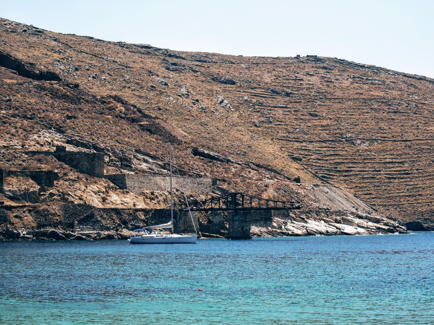 Old mine platform in Megalo Livadi Old mine platform in Megalo Livadi